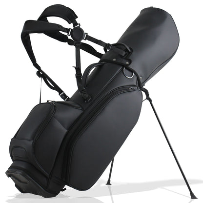 Golf Stand Bag, 7 Dividers Golf Club Bag with Double Shoulder Straps, Eco-Friendly Synthetic Leather, Stand Fix Buckle, 3 Detac