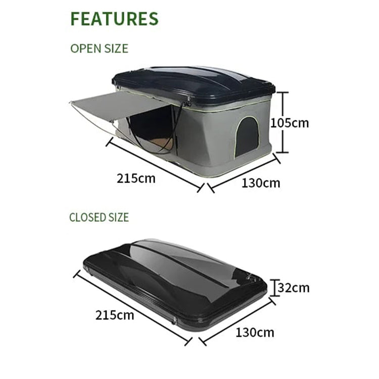 New Arrival Camper Trailer Roof Tent Box | Clamshell Aluminium Rooftop Tent | With Awning