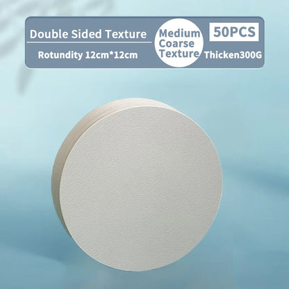 Watercolor Paper Square/Round 50 Sheets Professional Drawing Cardboard Water Color Paper Postcard for Painting School Supplies