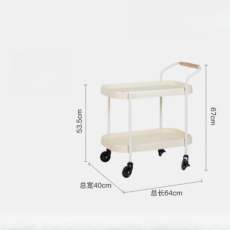 Nordic-Style Mobile Cart Living Room Sofa Side Storage Table Minimalist Home Decor with Wheels Multi-Purpose Coffee Table