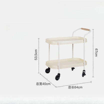 Nordic-Style Mobile Cart Living Room Sofa Side Storage Table Minimalist Home Decor with Wheels Multi-Purpose Coffee Table