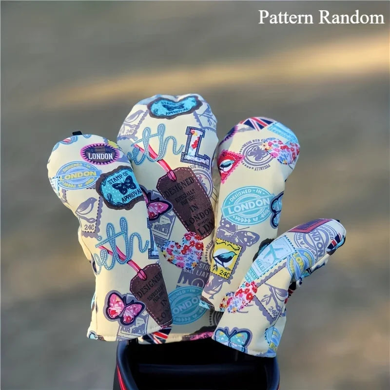 Colorful Golf Protective Cover, Casual Flower Pattern, Fashionable Golf Cap, Golf Accessories, Golf Putting Cover