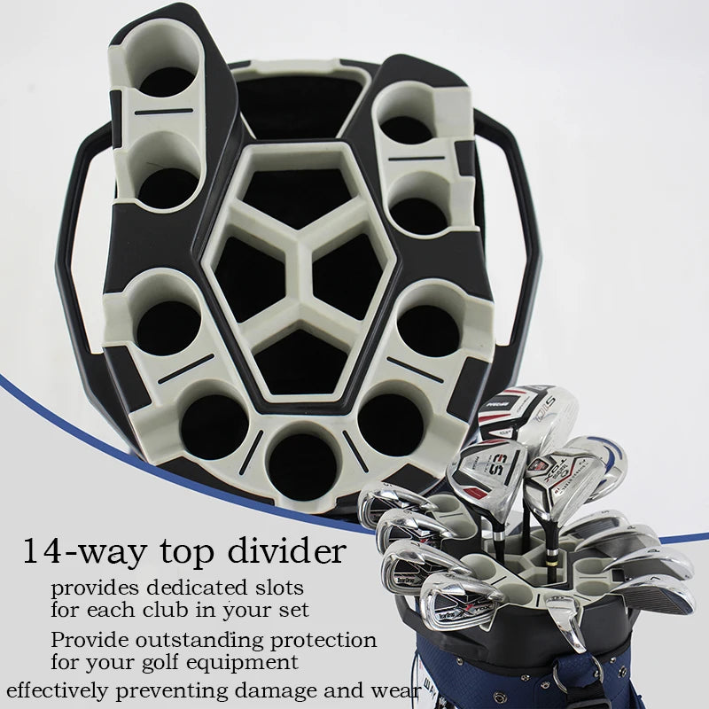 Multifunctional Golf Cart Bag, 14-Way Full Length Divider Top, Lightweight Durable Golf Club Carry Bag for Golf Course