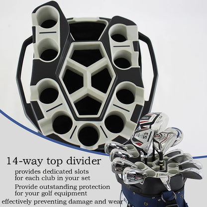 Multifunctional Golf Cart Bag, 14-Way Full Length Divider Top, Lightweight Durable Golf Club Carry Bag for Golf Course