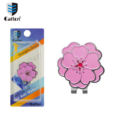 Caiton Rose Flower Golf Hat Clip Magnetic Ball Marker Anti-Rust Cap Belt Clip Accessory Gift for Women Men Golfers Putting Green