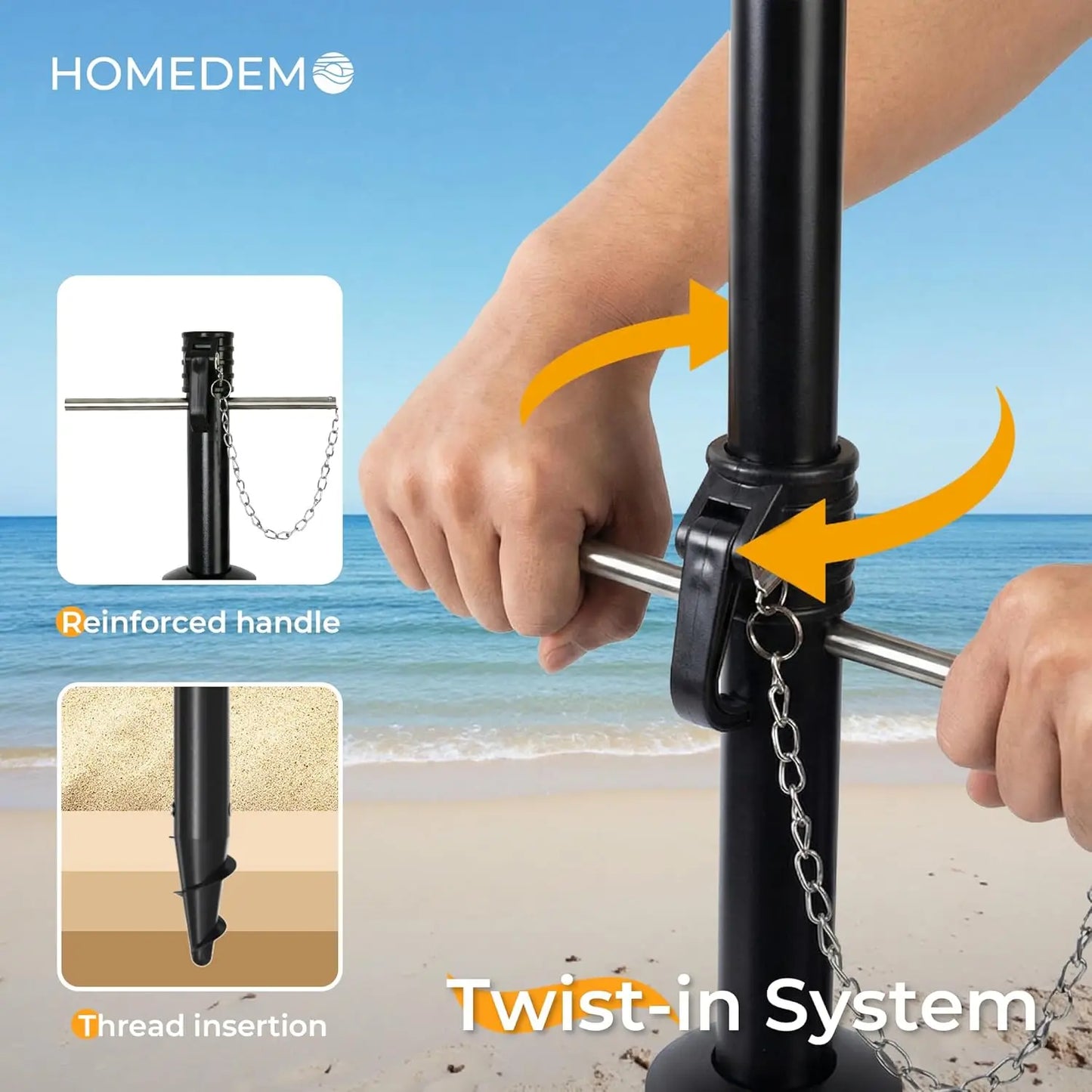 7FT Portable Folding Beach Umbrella for Sun Protection at Outdoor Events, Easy Setup