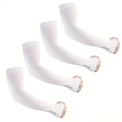 4 Pairs Summer Ice Silk Sun Protection Ice Sleeve Unisex Fashion Outdoor Sports Cycling Driving Sun Protection Arm Sleeve