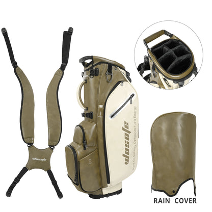Lightweight Golf Stand Bag for Men & Women PU Material 14/6 Way Dividers 6 Way Top Dual Strap with Stand Feature