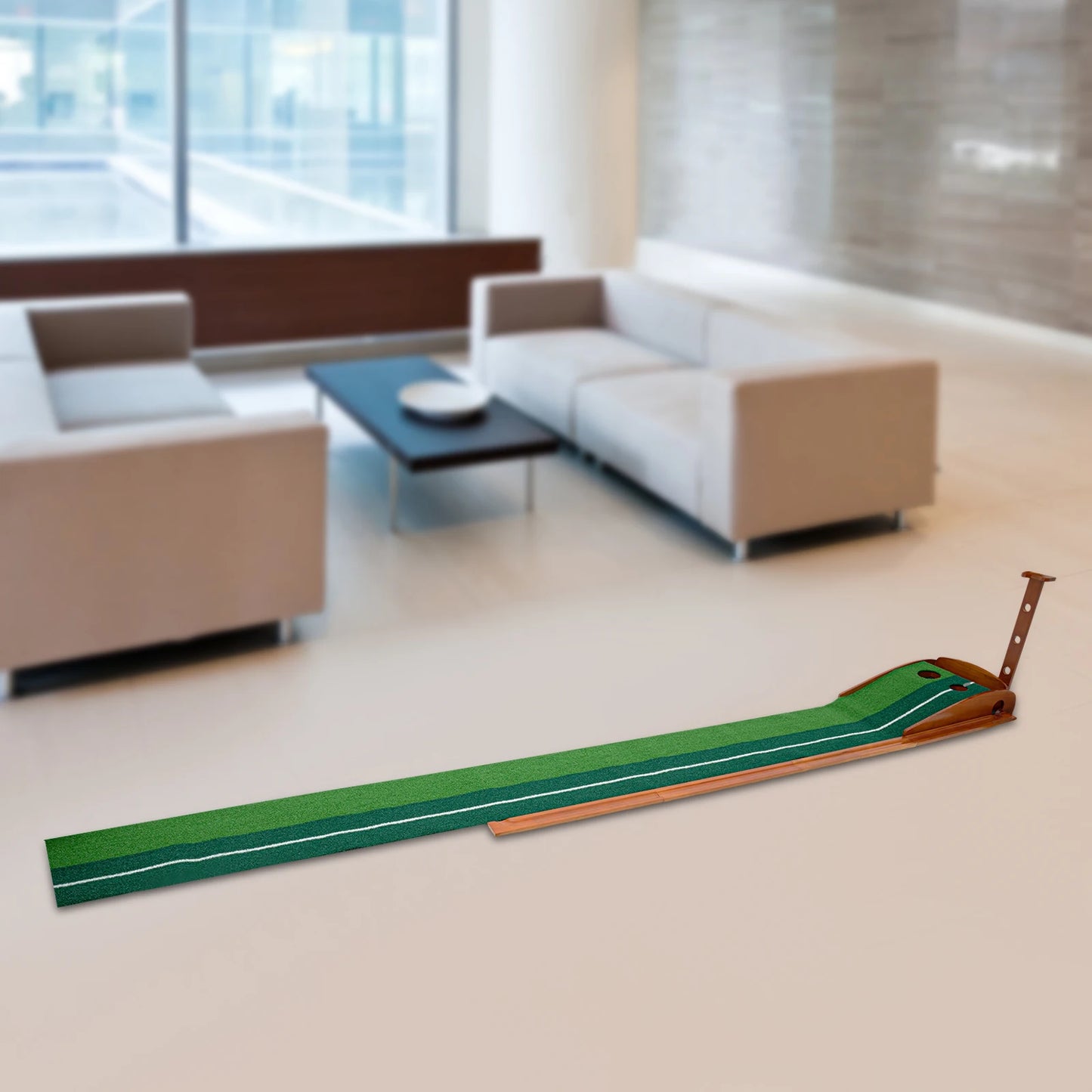 Indoor Golf Putting Green Practice Mat Exerciser W/Auto Ball Return Training Aid