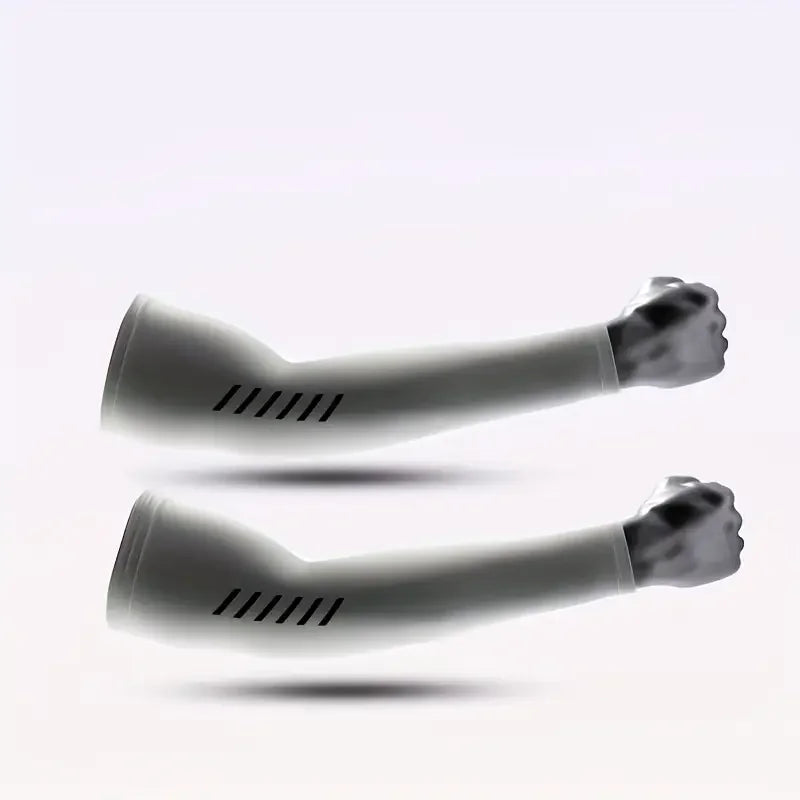 1 Pair Men's Lightweight Breathable Cooling Sports Sleeves Ice Silk Fabric Sweat-Absorbent for Cycling Fishing Running & Hiking