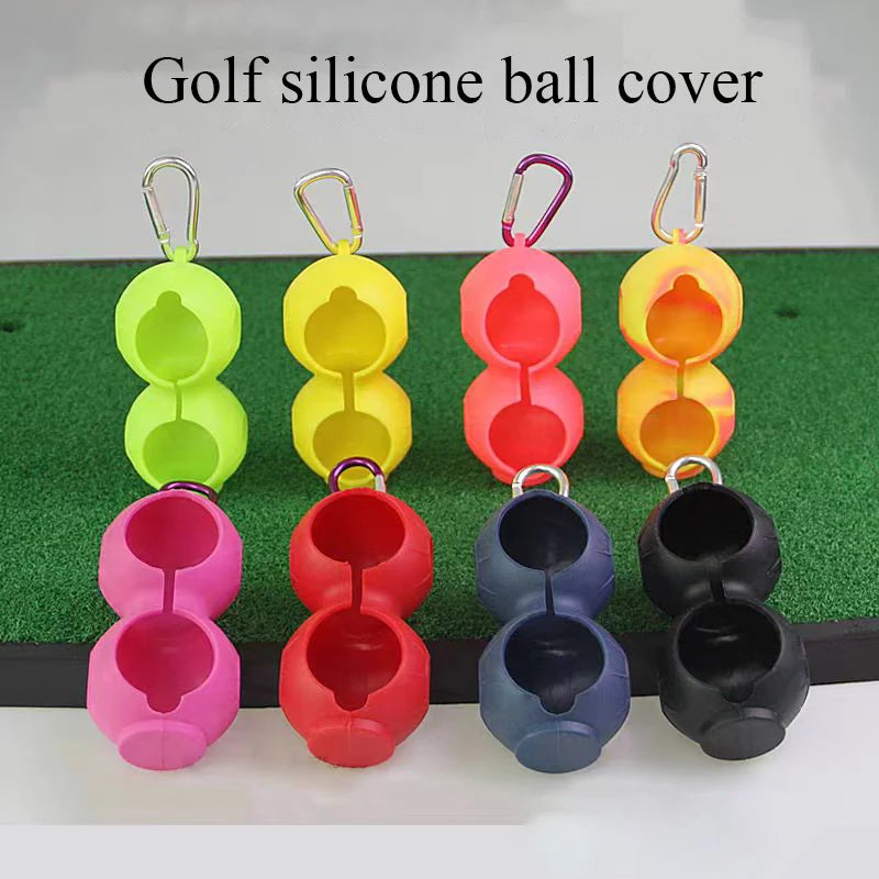 Golf accessories protective cover golf supplies with buckle silicone ball cover golf training equipment bag ball holder