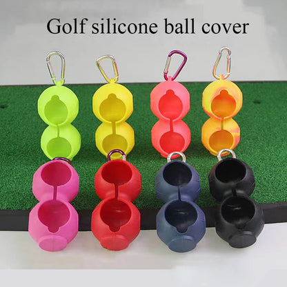 Golf accessories protective cover golf supplies with buckle silicone ball cover golf training equipment bag ball holder
