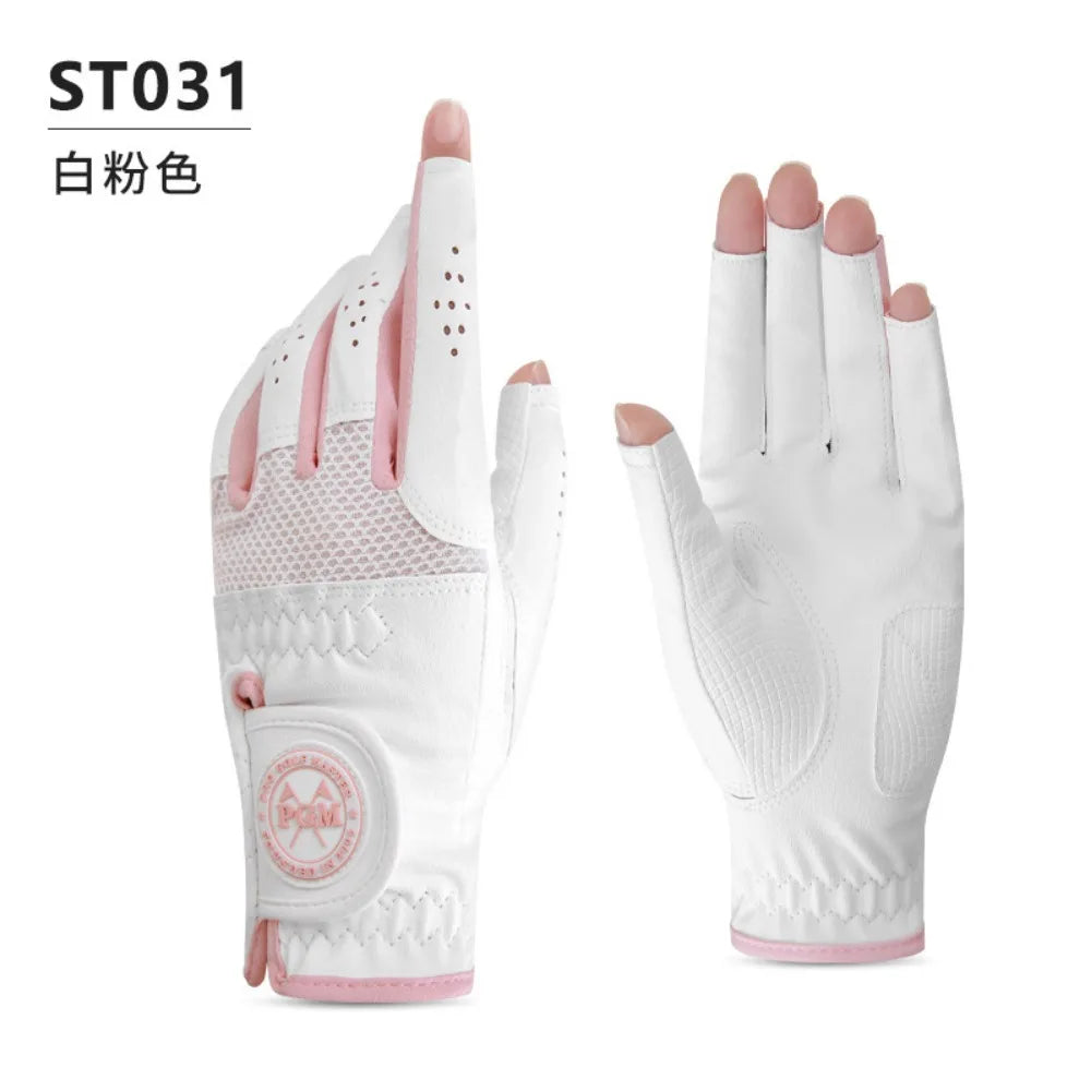PGM Golf Women's Gloves Sports Gloves Microfiber Cloth Breathable Exposed Finger Wear Resistant Anti Slip Soft Breathable