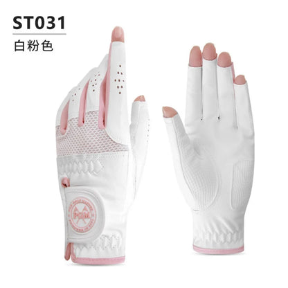 PGM Golf Women's Gloves Sports Gloves Microfiber Cloth Breathable Exposed Finger Wear Resistant Anti Slip Soft Breathable
