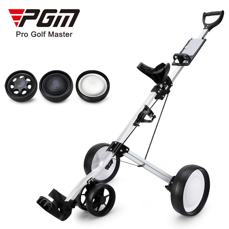 Aluminum Golf Push Cart,4-Wheel  Lightweight Smooth Roll, Compact Fold for Course Transport and Storage, Ergonomic Handle