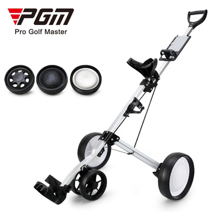 Aluminum Golf Push Cart,4-Wheel  Lightweight Smooth Roll, Compact Fold for Course Transport and Storage, Ergonomic Handle