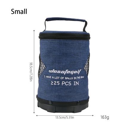 Golf Ball Bag with 3 Capacity Options: Durable Canvas, Thick Plastic Bottom, And Embossed High-Quality Metal Zipper