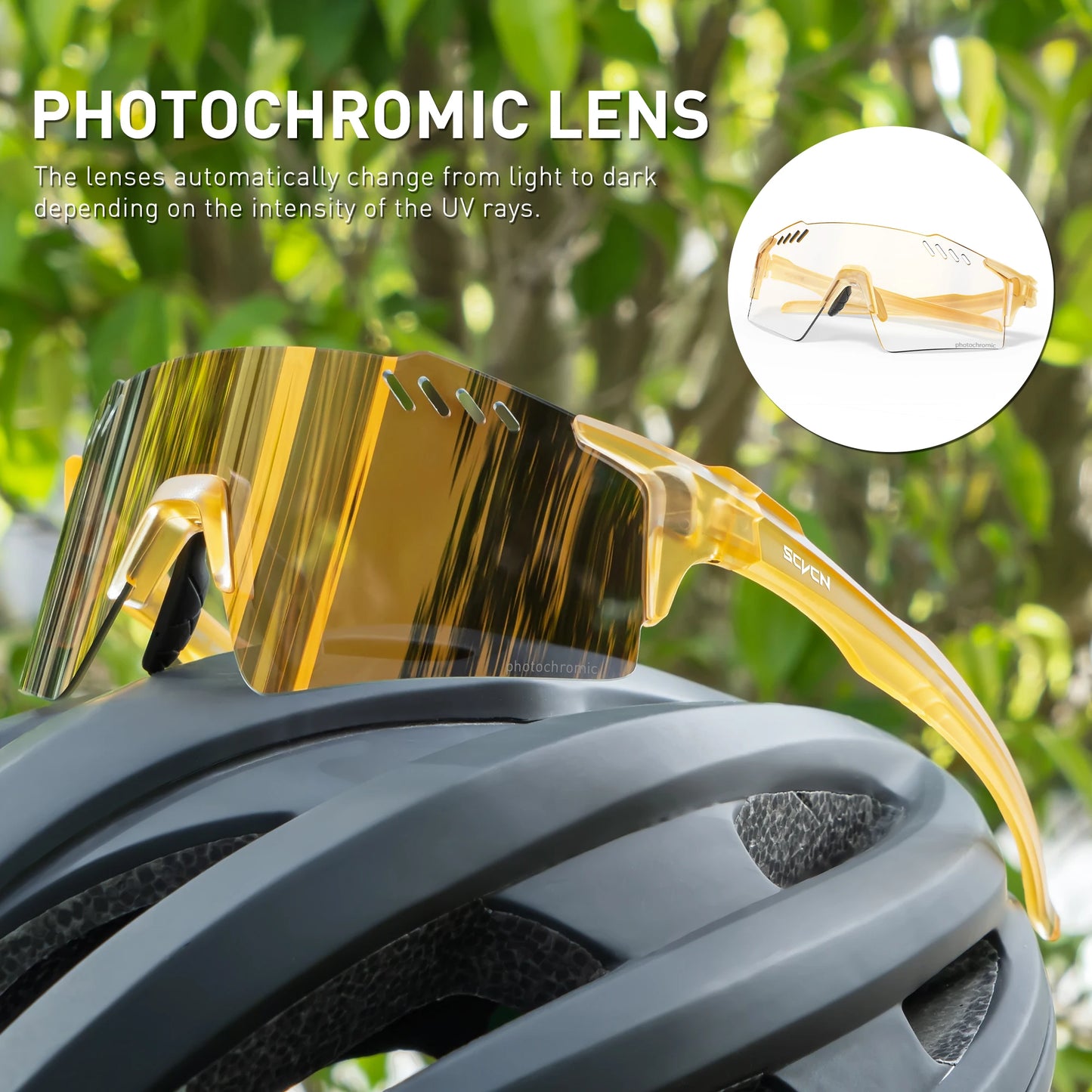 SCVCN Red Photochromic Sunglasses Cycling Glasses Sports for Men Mountain Bike Road Bicycle Eyewear Fashion Goggles MTB UV400