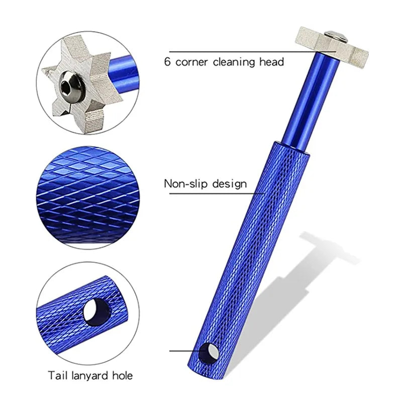 6-in-1 Golf Club Groove Sharpener - Portable Re-Grooving Cleaner Tool for Wedges, Irons, Putters & Utility Clubs