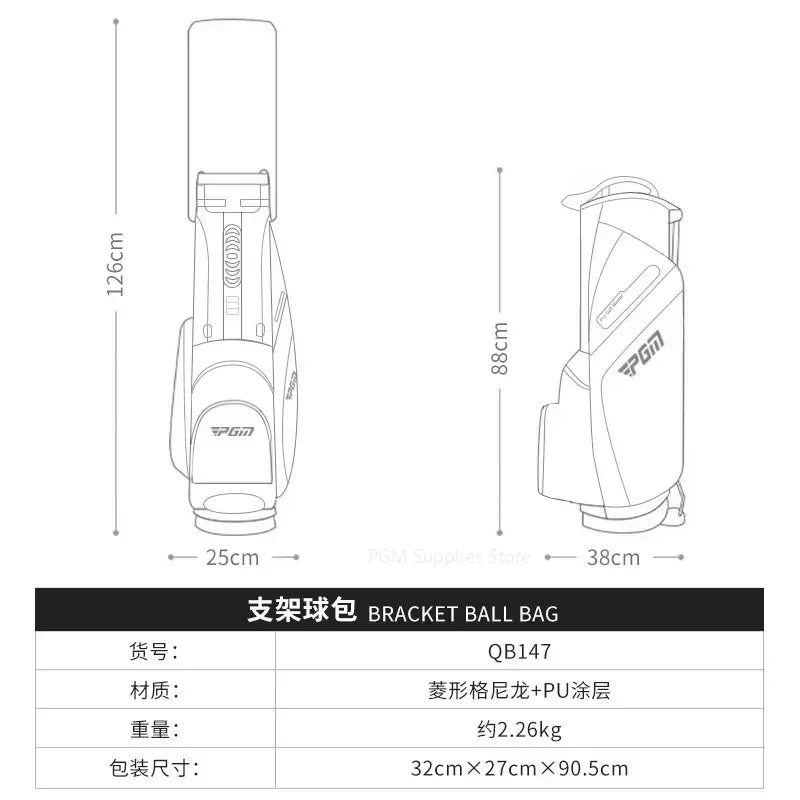 BestHot PGM Men Women 14 Insertion Lightweight Portable Shoulder Strap Bracket Bag Bracket Golf Bags