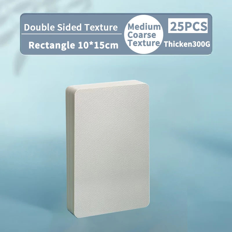 Watercolor Paper Square/Round 50 Sheets Professional Drawing Cardboard Water Color Paper Postcard for Painting School Supplies