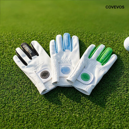 A Good Golf Glove with Ergonomic Design of Ventilation Holes and Wrist Buckle to Enhance Swing Stability