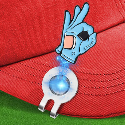 OK Sign Golf Hat Clip Ball Marker Magnetic Easily Attach to Hat Cartoon Flag Pattern Baseball Cap Clips Jewelry Accessories Gift