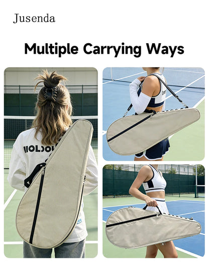Jusenda Tennis Badmiton Racket Bag Cover for Various Tennis Racket Soft Face Carbon Fiber Eva Racquet Unisex Tennis Shoulder Bag
