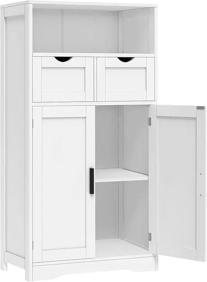 bathroom cabinet with doors and drawers, freestanding bathroom storage cabinet, adjustable shelves, for living room, kitchen, h