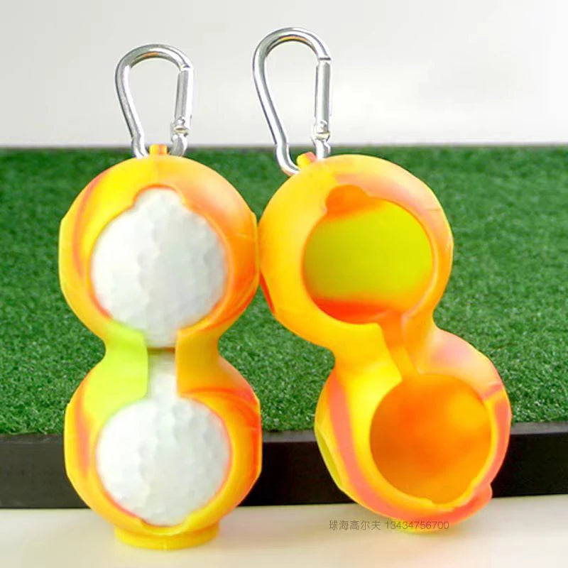 Golf accessories protective cover golf supplies with buckle silicone ball cover golf training equipment bag ball holder