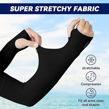 4 Pairs Summer Ice Silk Sun Protection Ice Sleeve Unisex Fashion Outdoor Sports Cycling Driving Sun Protection Arm Sleeve