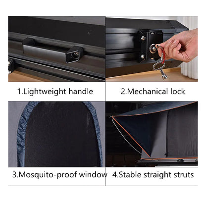 3-4 PERSON TENT Waterproof Roof Tent |  Portable Double-Layer Oxford Fabric and Ladder For Outdoor Camping