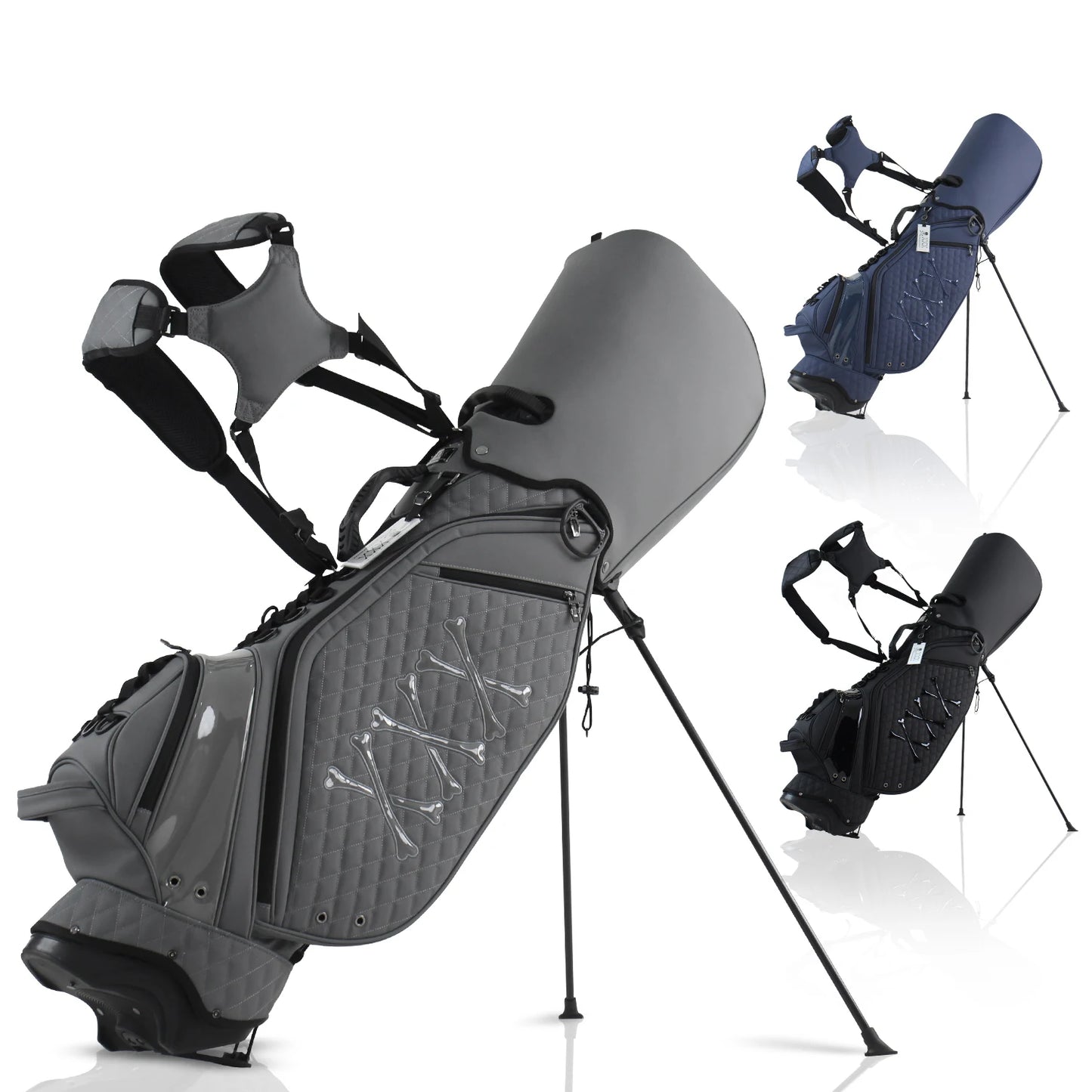 Stylish Golf Stand Bag, 7-Way Top Divider,, Lightweight Double Shoulder Golf Club Bag, Premium Eco-Friendly PU Leather