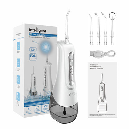 4-speed 4-nozzle handheld 300ml electric oral care teeth cleaning instrument water flosser