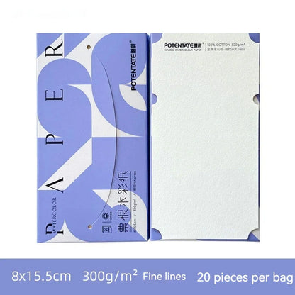 Borrence Blank Watercolor Paper 10-20 Sheets Postcard Dly Hand Painted Card Bookmark 300g Medium Cotton Pulp Art For Students