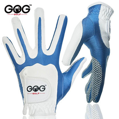 1pc Golf Gloves PU Leather Superelasticity Magic Gloves 2 Colour Blue Red For Men Schoolboy Gentleman For Game Ball New
