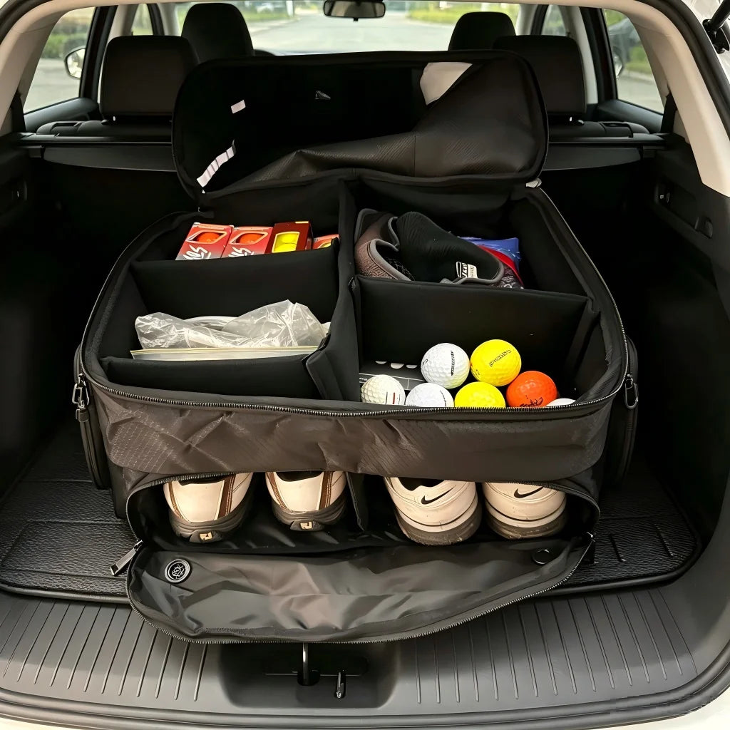 Golf Trunk Organizer Oxford Shoe Compartment Waterproof Large Capacity Car Storage Bag Sport Accessories Travel Tote Ventilated