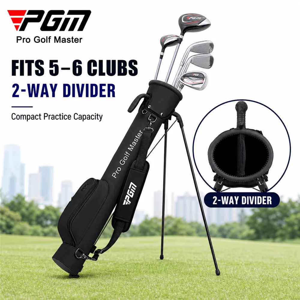Ultra Light Sunday Golf Stand Bag 1.4kg Water-Resistant PU Carry Bag for 5-6 Clubs Men Women