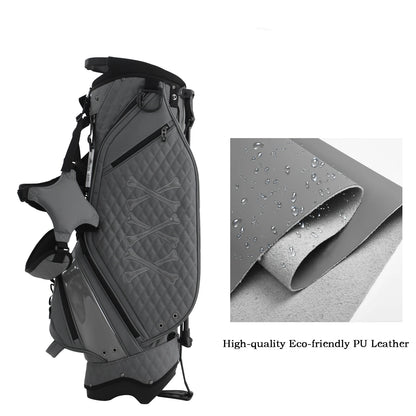 Stylish Golf Stand Bag, 7-Way Top Divider,, Lightweight Double Shoulder Golf Club Bag, Premium Eco-Friendly PU Leather