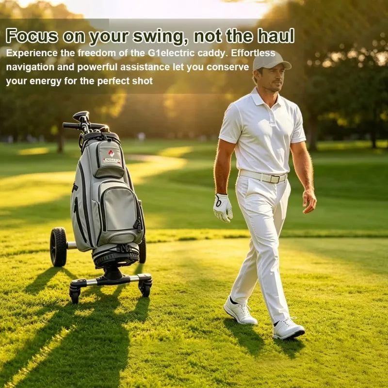 G1 Auto-Following Electric Golf Cart Buggy with 5 Wheels Lithium Battery Up To 36 Holes Range