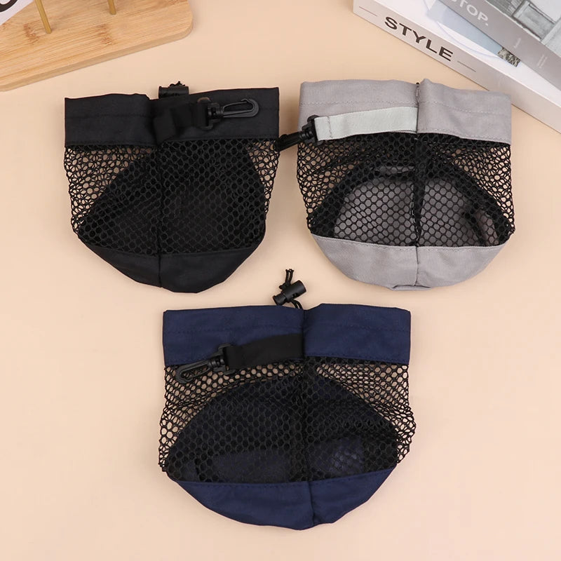 1Pc Golf Ball Pouch Bag With Drawstring Closure High Quality Mesh Nylon And Hanging Plastic Clip Convenient To Hang On Golf Bag