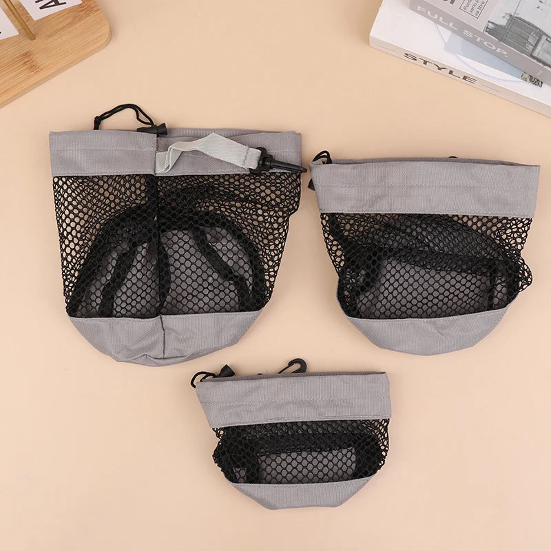1Pc Golf Ball Pouch Bag With Drawstring Closure High Quality Mesh Nylon And Hanging Plastic Clip Convenient To Hang On Golf Bag