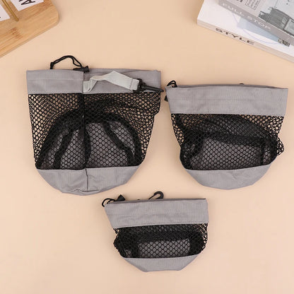1Pc Golf Ball Pouch Bag With Drawstring Closure High Quality Mesh Nylon And Hanging Plastic Clip Convenient To Hang On Golf Bag