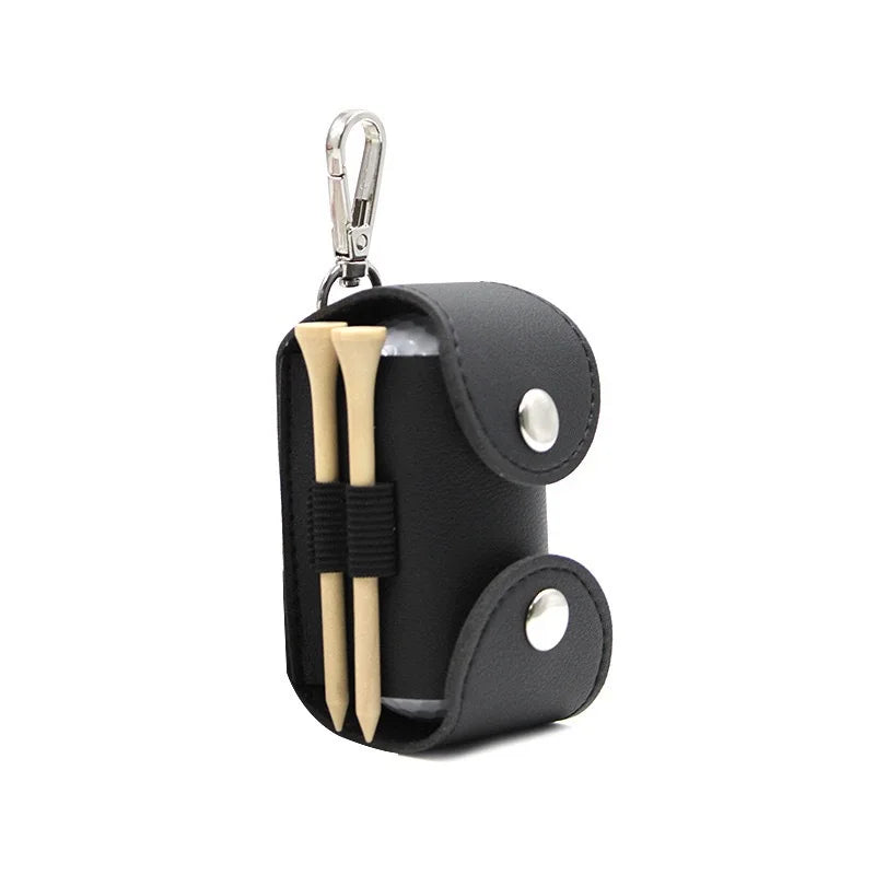Waist Golf Bag with Metal Buckle, Mini Ball Storage Bag with PU Leather Golf Strap, Golf Accessory Bag
