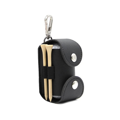Waist Golf Bag with Metal Buckle, Mini Ball Storage Bag with PU Leather Golf Strap, Golf Accessory Bag