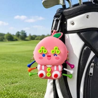 Golf Accessory with 16 Golf Pegs, Exterior Positions, Zippered Storage for Ball Markers and Divot Tools, and 69HD