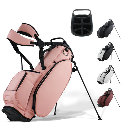 Golf Stand Bag, 7 Dividers Golf Club Bag with Double Shoulder Straps, Eco-Friendly Synthetic Leather, Stand Fix Buckle, 3 Detac