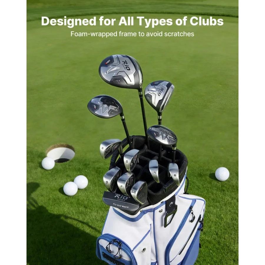 Golf Cart Bag, 15 Way Top Divider Organizer, Golf Club Bag with Full-length Divider, Storage Pockets, Ergonomic Shoulder Strap,