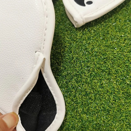 Cute Cartoon Cat Golf Iron Headcover Set PU Waterproof Golf Club Protective Covers Golf Accessories