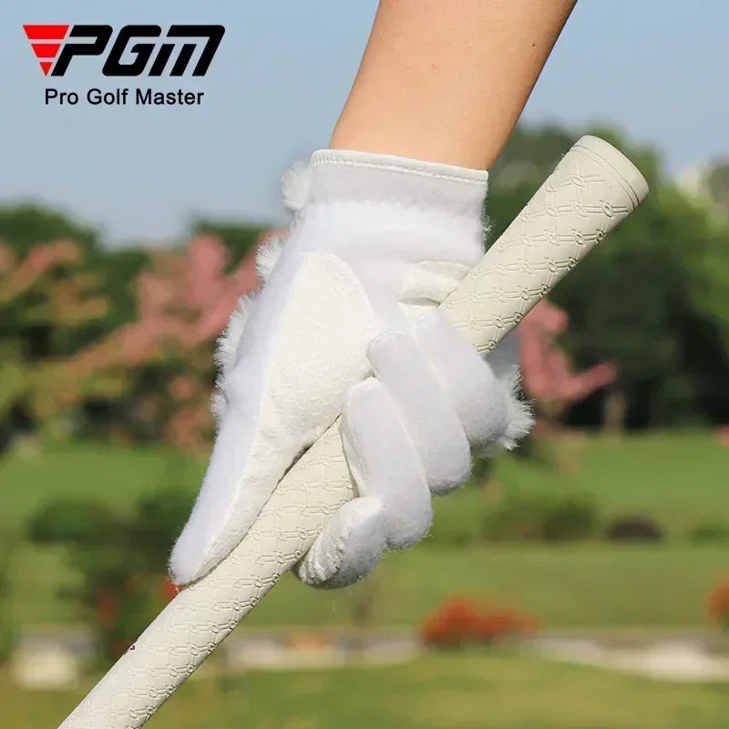 PGM Autumn And Winter Golf Gloves Women's Plush Thickened Plush Warm Gloves Two Hand Set